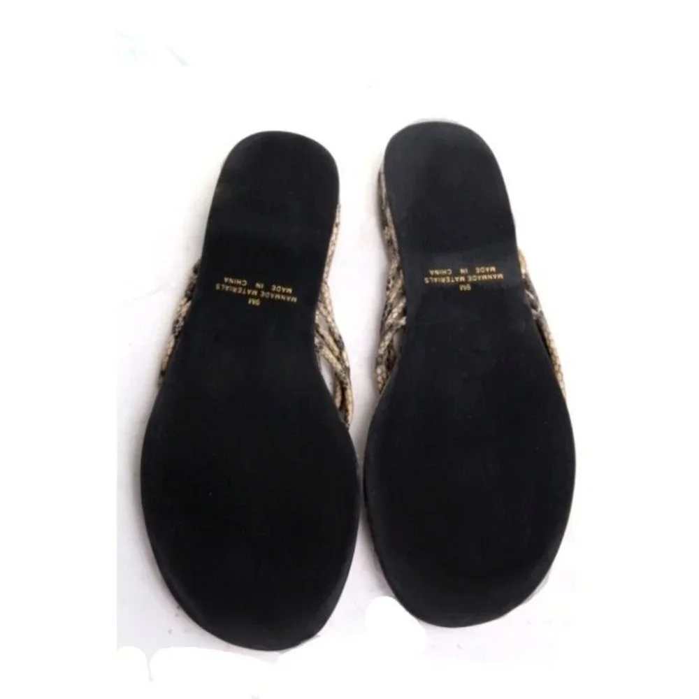 NWT chicos sandals shoes flip flop faux snake skin